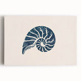 Nautilus Shell Coastal Wall Art – Nautical Beach-Themed Seaside Print