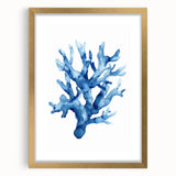 Coastal Wall Art: Blue Coral Illustration - Ocean-Inspired Nautical Print