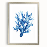 Coastal Wall Art: Blue Coral Illustration - Ocean-Inspired Nautical Print