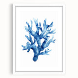 Coastal Wall Art: Blue Coral Illustration - Ocean-Inspired Nautical Print
