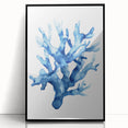 Coastal Wall Art: Blue Coral Illustration - Ocean-Inspired Nautical Print
