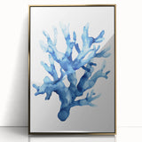 Coastal Wall Art: Blue Coral Illustration - Ocean-Inspired Nautical Print
