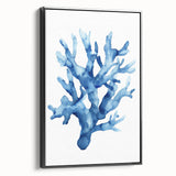 Coastal Wall Art: Blue Coral Illustration - Ocean-Inspired Nautical Print