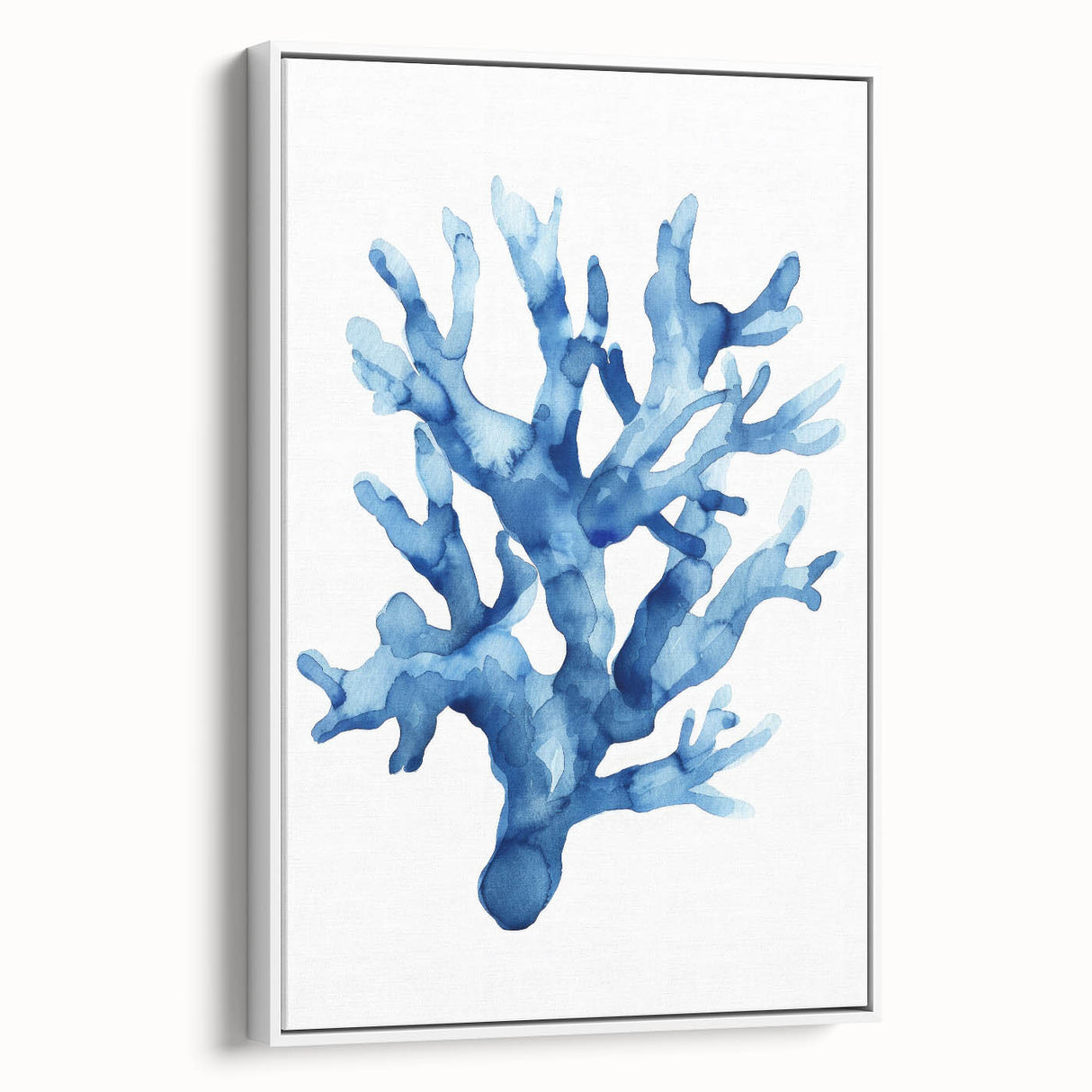 Coastal Wall Art: Blue Coral Illustration - Ocean-Inspired Nautical Print