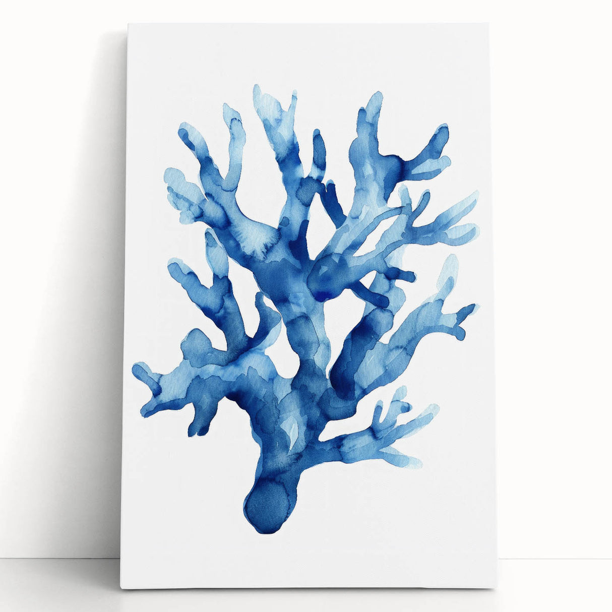Coastal Wall Art: Blue Coral Illustration - Ocean-Inspired Nautical Print