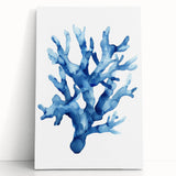 Coastal Wall Art: Blue Coral Illustration - Ocean-Inspired Nautical Print