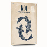 Coastal Wall Art: Koi Fish Illustration - Japanese-Inspired Nautical Print