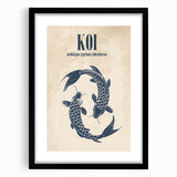 Coastal Wall Art: Koi Fish Illustration - Japanese-Inspired Nautical Print