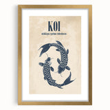 Coastal Wall Art: Koi Fish Illustration - Japanese-Inspired Nautical Print