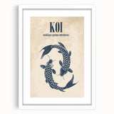 Coastal Wall Art: Koi Fish Illustration - Japanese-Inspired Nautical Print