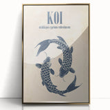 Coastal Wall Art: Koi Fish Illustration - Japanese-Inspired Nautical Print