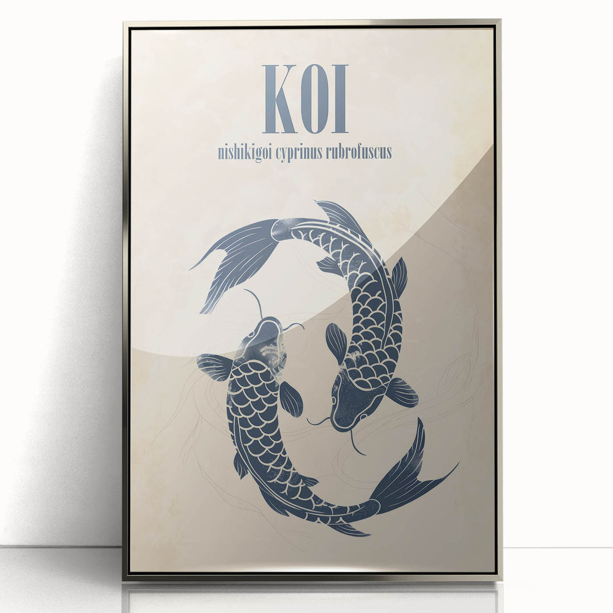 Coastal Wall Art: Koi Fish Illustration - Japanese-Inspired Nautical Print