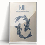 Coastal Wall Art: Koi Fish Illustration - Japanese-Inspired Nautical Print