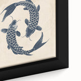 Coastal Wall Art: Koi Fish Illustration - Japanese-Inspired Nautical Print