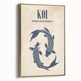 Coastal Wall Art: Koi Fish Illustration - Japanese-Inspired Nautical Print