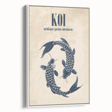 Coastal Wall Art: Koi Fish Illustration - Japanese-Inspired Nautical Print
