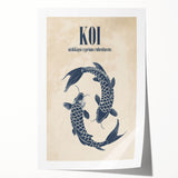 Coastal Wall Art: Koi Fish Illustration - Japanese-Inspired Nautical Print