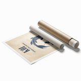 Coastal Wall Art: Koi Fish Illustration - Japanese-Inspired Nautical Print