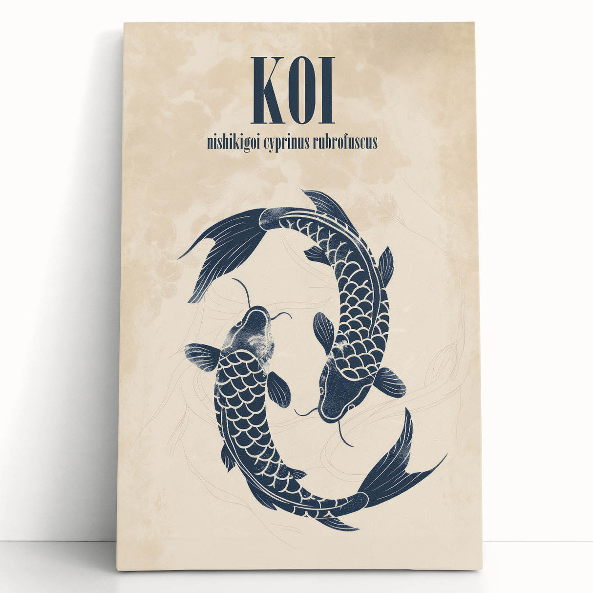 Coastal Wall Art: Koi Fish Illustration - Japanese-Inspired Nautical Print