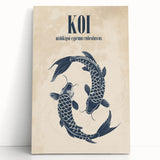Coastal Wall Art: Koi Fish Illustration - Japanese-Inspired Nautical Print