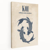 Coastal Wall Art: Koi Fish Illustration - Japanese-Inspired Nautical Print