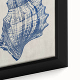 Coastal Wall Art: Blue Seashell Sketch - Nautical Ocean-Inspired Print