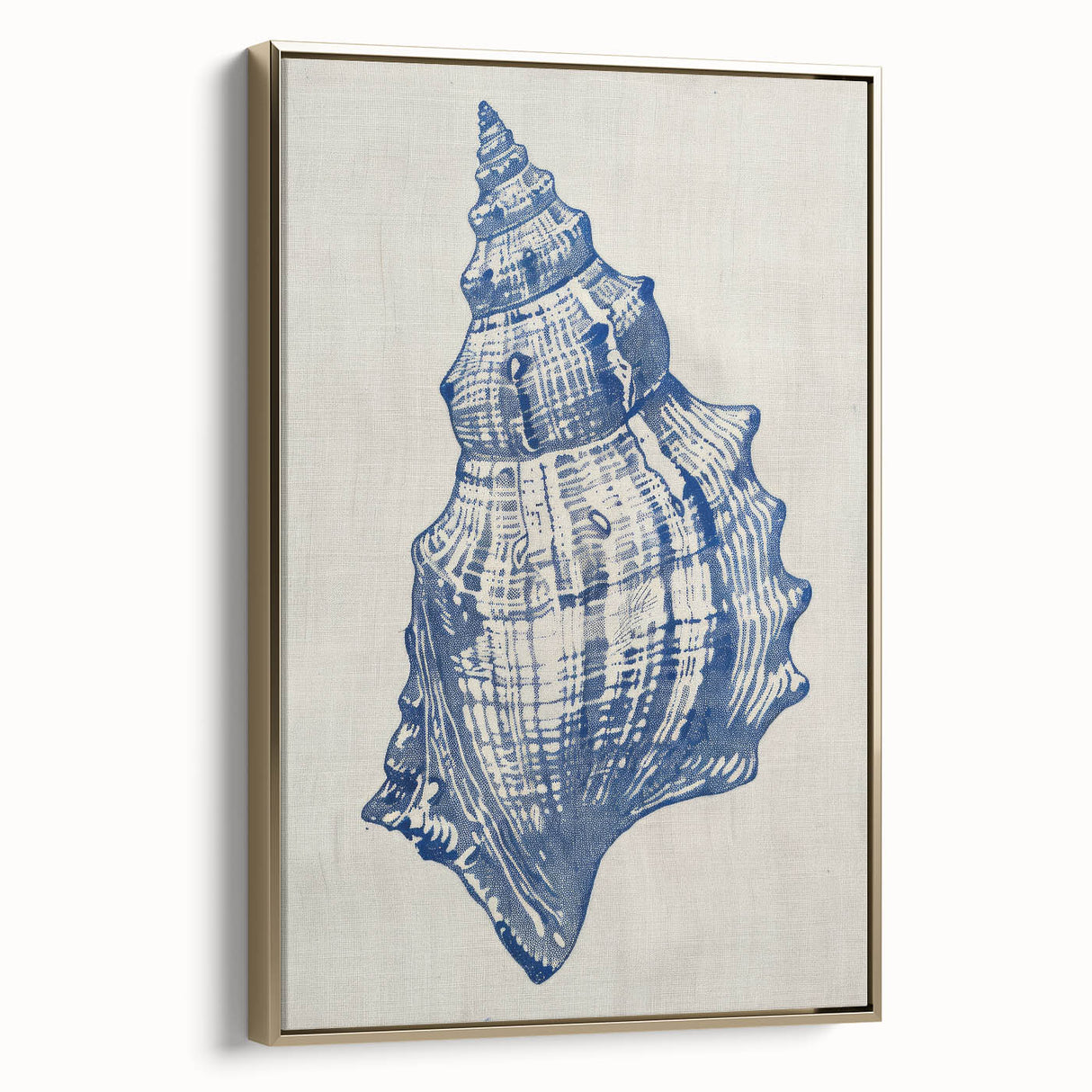 Coastal Wall Art: Blue Seashell Sketch - Nautical Ocean-Inspired Print