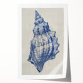 Coastal Wall Art: Blue Seashell Sketch - Nautical Ocean-Inspired Print