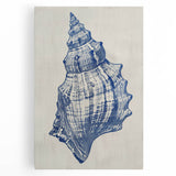 Coastal Wall Art: Blue Seashell Sketch - Nautical Ocean-Inspired Print