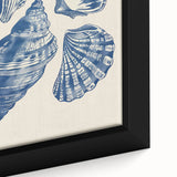 Coastal Wall Art: Blue Seashell Collection - Nautical Oceanic Decor