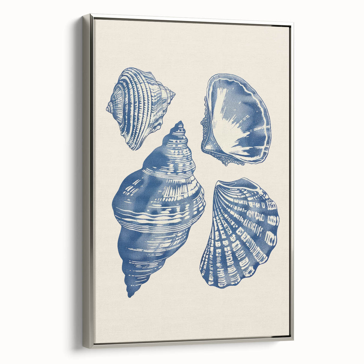 Coastal Wall Art: Blue Seashell Collection - Nautical Oceanic Decor
