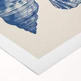 Coastal Wall Art: Blue Seashell Collection - Nautical Oceanic Decor