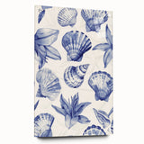 Seashell & Floral Pattern Art - Coastal Wall Decor for Nautical Homes