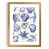 Seashell & Floral Pattern Art - Coastal Wall Decor for Nautical Homes