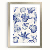 Seashell & Floral Pattern Art - Coastal Wall Decor for Nautical Homes