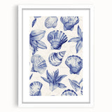 Seashell & Floral Pattern Art - Coastal Wall Decor for Nautical Homes