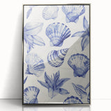 Seashell & Floral Pattern Art - Coastal Wall Decor for Nautical Homes
