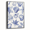 Seashell & Floral Pattern Art - Coastal Wall Decor for Nautical Homes