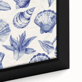 Seashell & Floral Pattern Art - Coastal Wall Decor for Nautical Homes