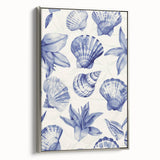 Seashell & Floral Pattern Art - Coastal Wall Decor for Nautical Homes