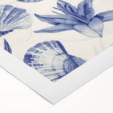 Seashell & Floral Pattern Art - Coastal Wall Decor for Nautical Homes