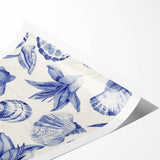 Seashell & Floral Pattern Art - Coastal Wall Decor for Nautical Homes