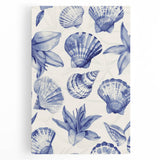 Seashell & Floral Pattern Art - Coastal Wall Decor for Nautical Homes
