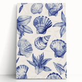 Seashell & Floral Pattern Art - Coastal Wall Decor for Nautical Homes