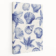 Seashell & Floral Pattern Art - Coastal Wall Decor for Nautical Homes