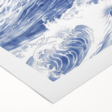 Powerful Ocean Wave Coastal Wall Art - Nautical Seaside Artwork