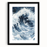 Dynamic Ocean Wave Coastal Wall Art - Nautical Seaside Decor Print