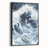 Dynamic Ocean Wave Coastal Wall Art - Nautical Seaside Decor Print