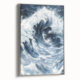 Dynamic Ocean Wave Coastal Wall Art - Nautical Seaside Decor Print