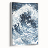 Dynamic Ocean Wave Coastal Wall Art - Nautical Seaside Decor Print